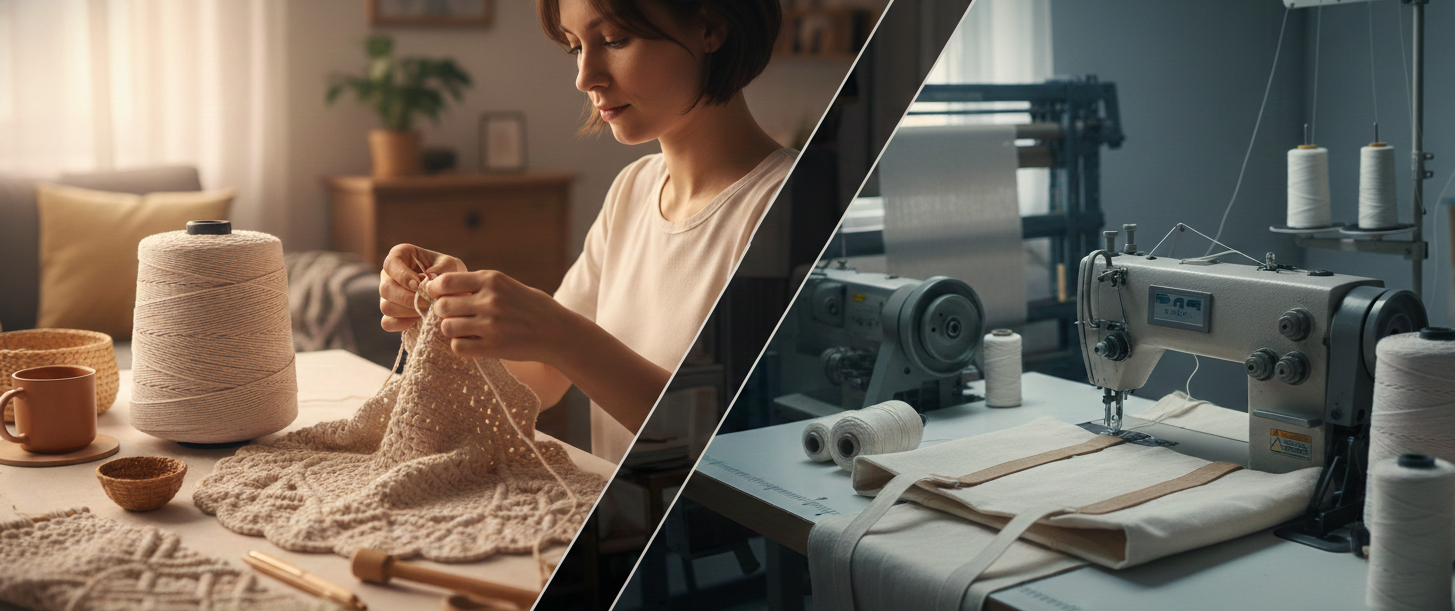 Como o barbante especial pode ser usado tanto no crochê quanto em aplicações industriais